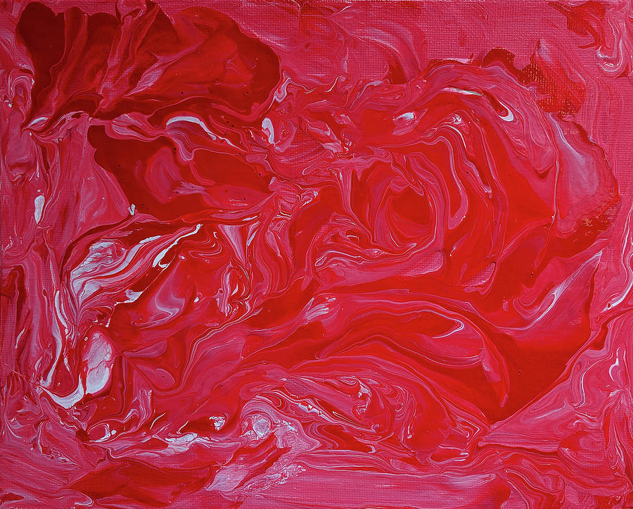 Squiggle Series - Red Painting by Trisha Pena