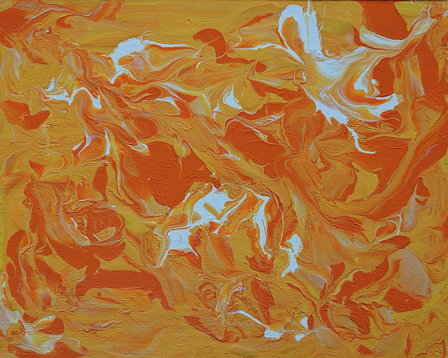 Squiggle Series - Yellow Painting by Trisha Pena