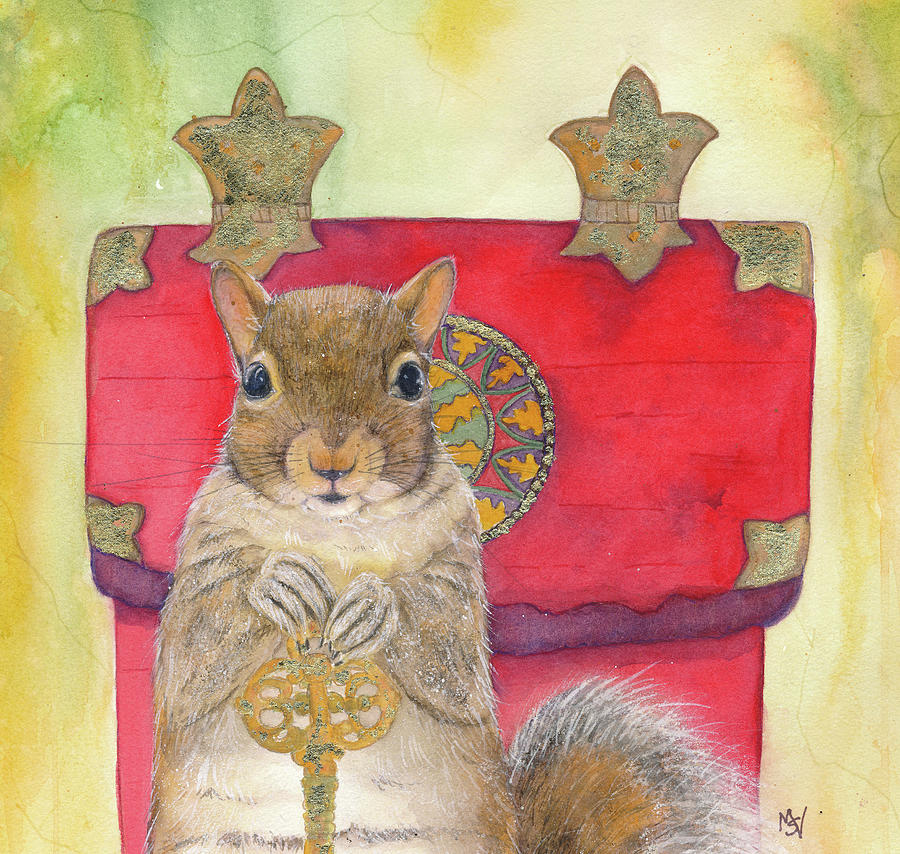 Squirrels Treasure Painting by Marie Stone-van Vuuren