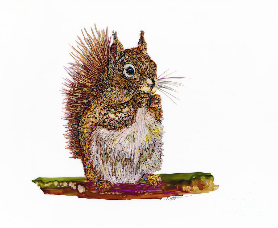 Squirrely Mixed Media by Jan Killian