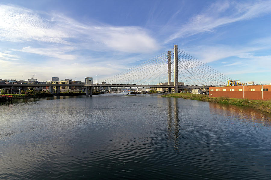 SR 509 Cable-Stayed Bridge in Tacoma Photograph by David Gn - Fine Art ...