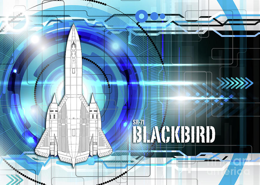 SR-71 Blackbird Blueprint Digital Art by Airpower Art