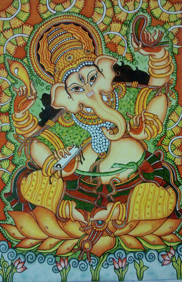 Sri Ganapathi Painting by Devaki Mulanjur