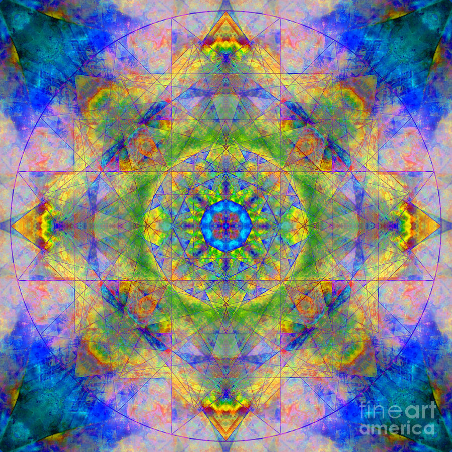 Sri Yantra Blues Digital Art by Susan Bloom - Fine Art America