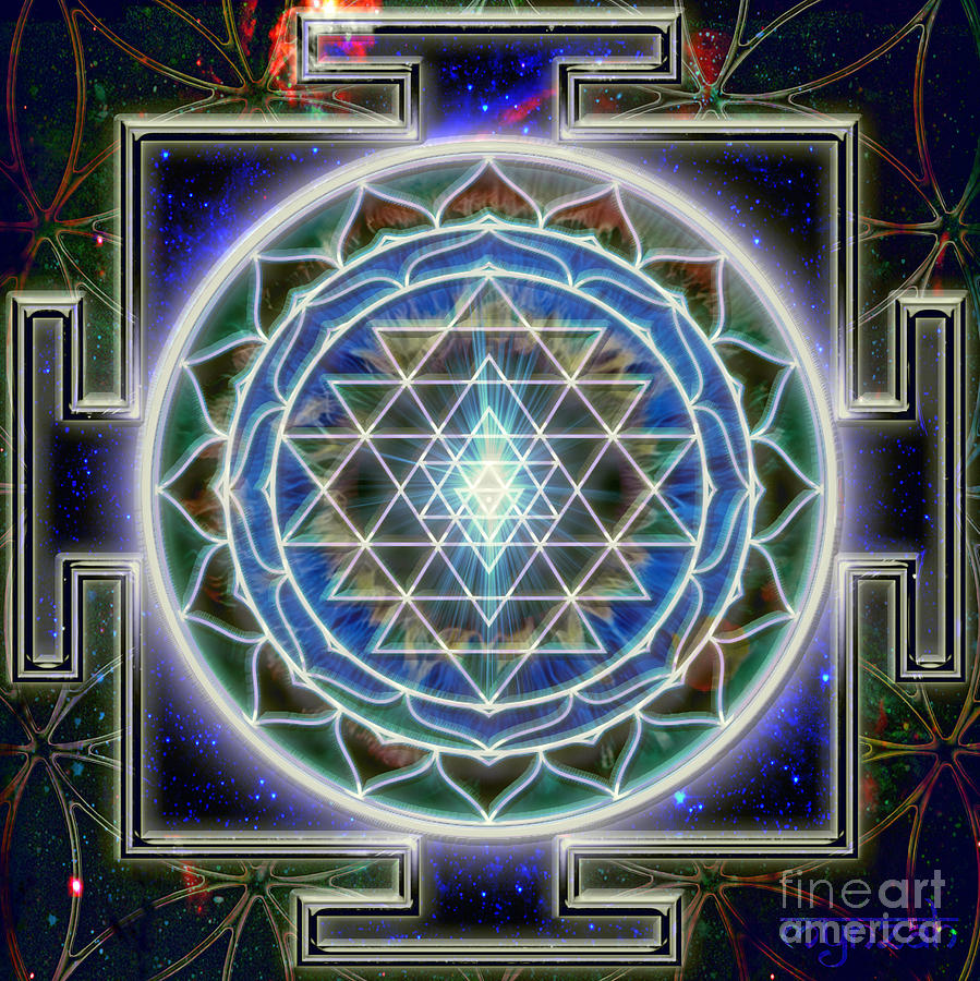 Sacred Geometry Digital Art - Sri Yantra by Mynzah