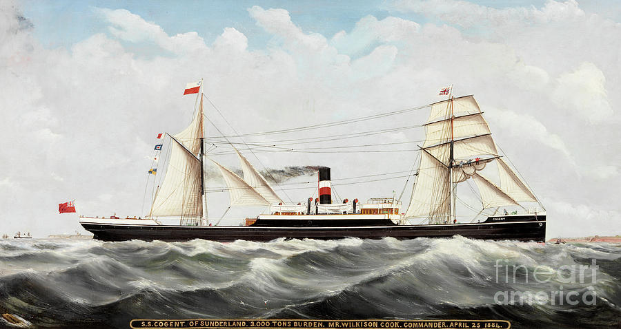 Flag Painting - SS Cogent of Sunderland by John Hudson