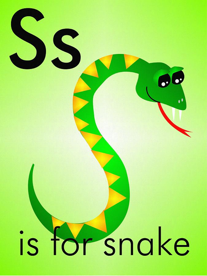 Как будет по английски змей. Буква s Snake. Змея на английском. Буквы змеи. Карточка змея.