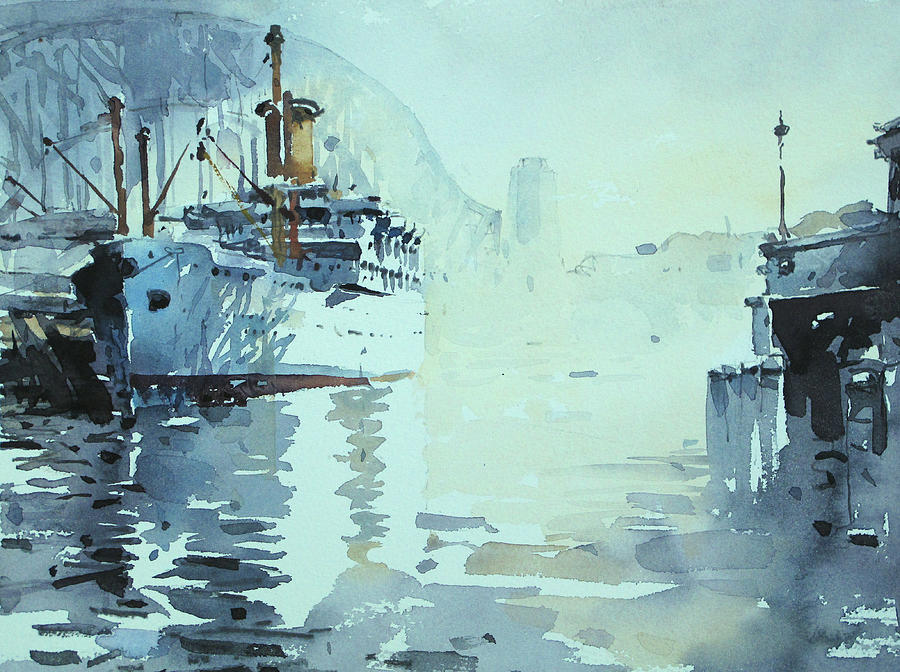 SS Oronsay in Sydney Harbour Painting by Tony Belobrajdic