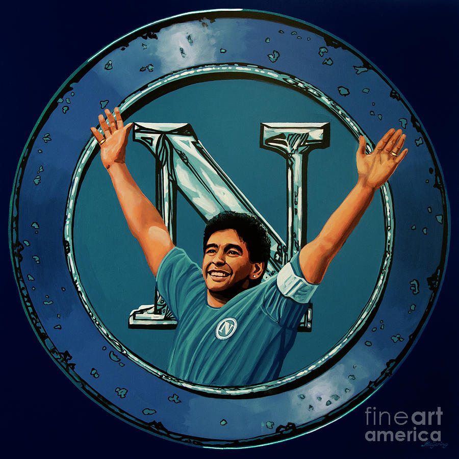 Diego Maradona Painting - SSC Napoli Painting by Paul Meijering
