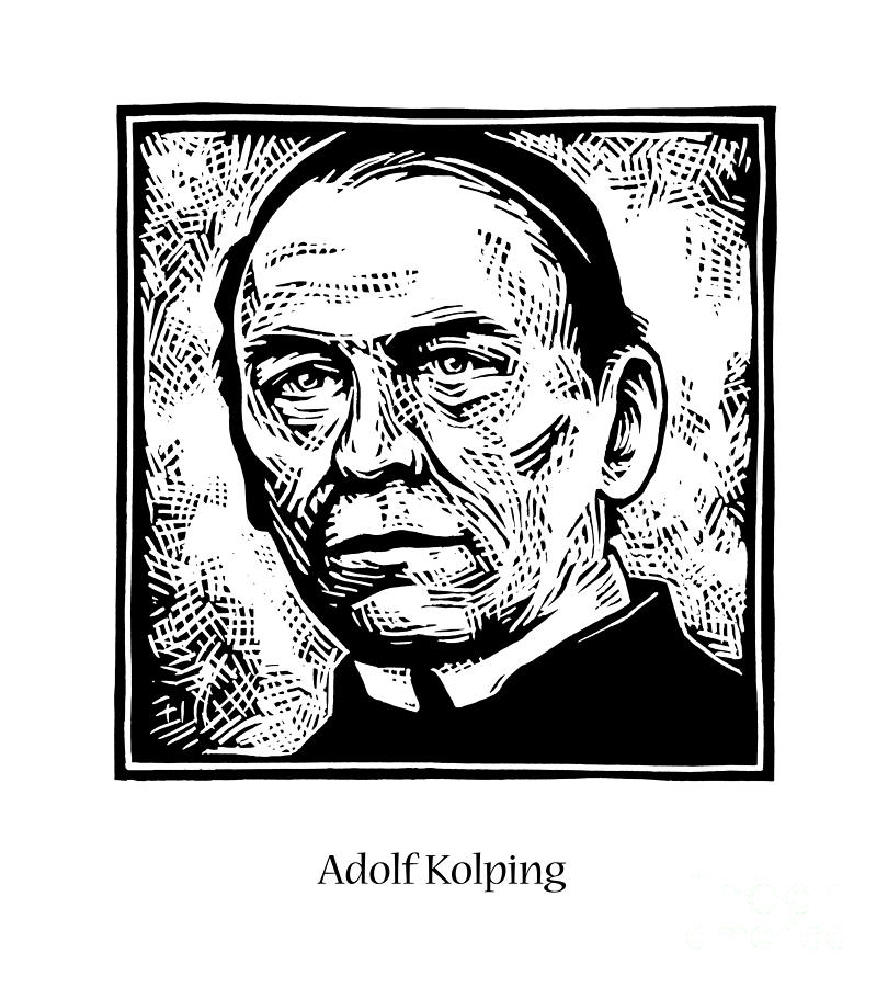 St. Adolf Kolping - JLADK Painting by Julie Lonneman