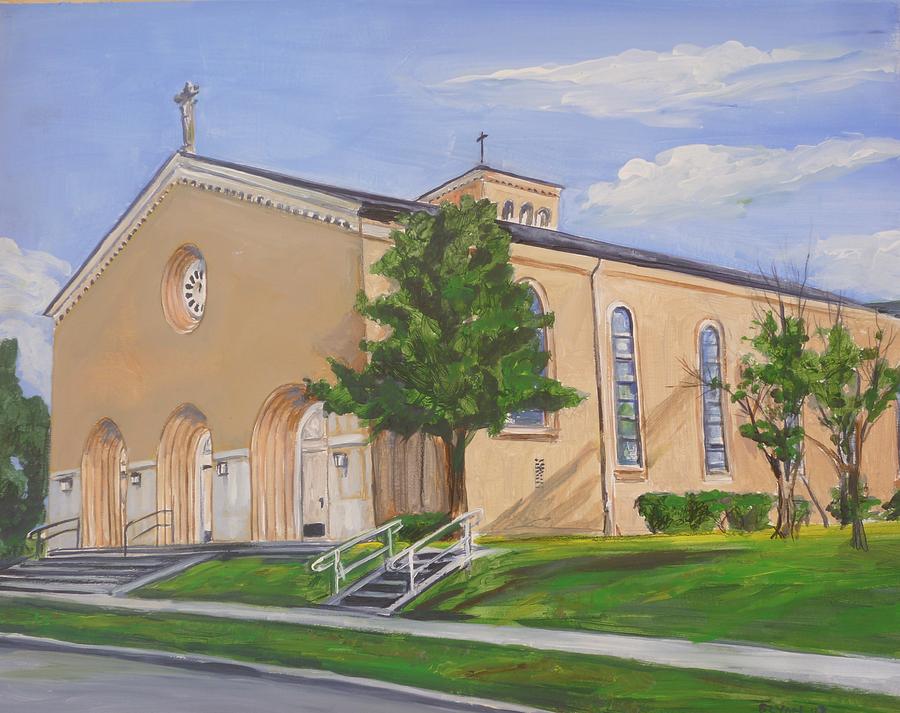 St Agnes Catholic Baton Rouge Painting by Bryan Bustard