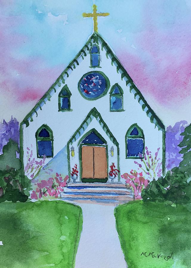 Cape May Point Painting - St Agnes Catholic Church by Marita McVeigh