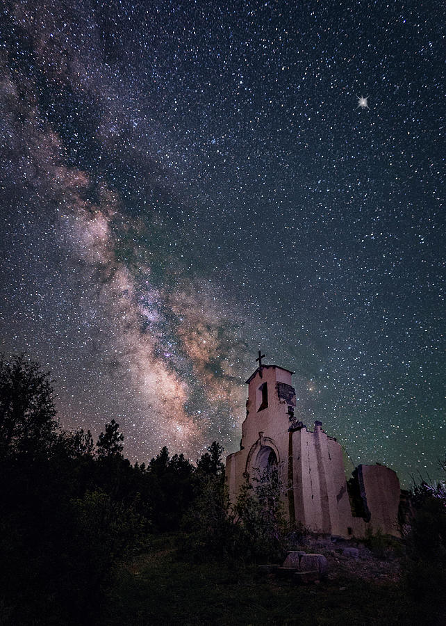 St. Aloysius Church Ruin Under The Stars Photograph by David Soldano