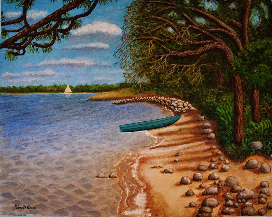 Boat Painting - St Andrews State Park Panama City Florida by Andrew Pierce