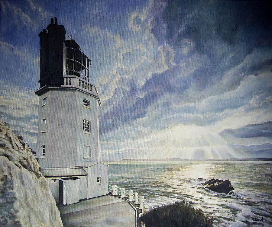 St Anthonys Head in Cornwall Painting by Andy Lloyd