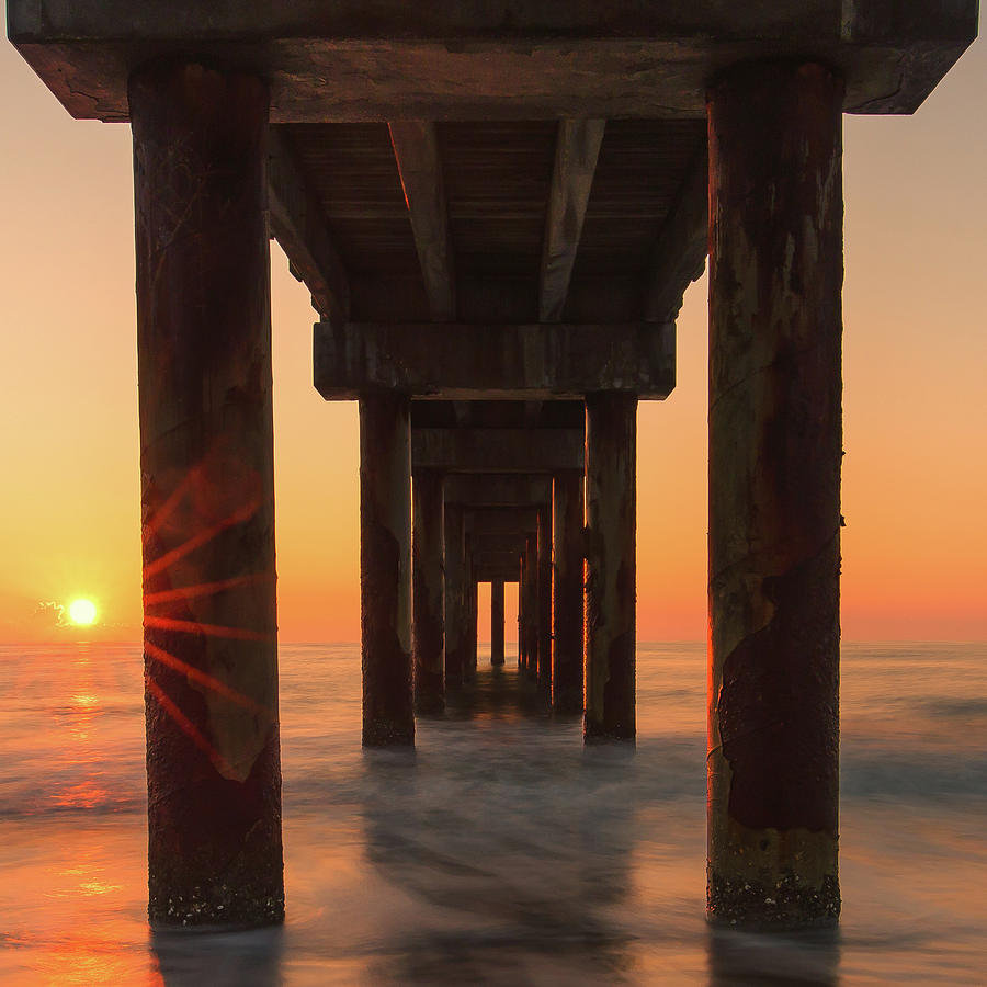 St Augustine Beach Pier Sunrise Photograph by Stefan Mazzola