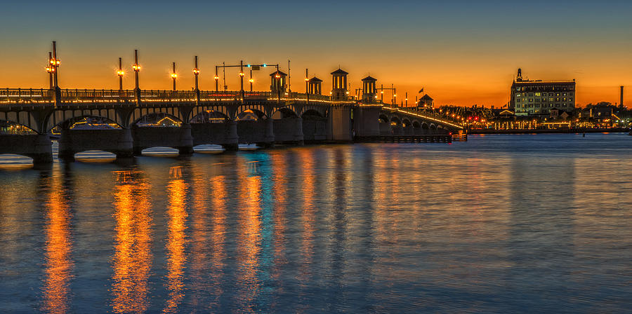 St Augustine Bridge of Lions Sunset DSC00433_16 Photograph by Greg Kluempers