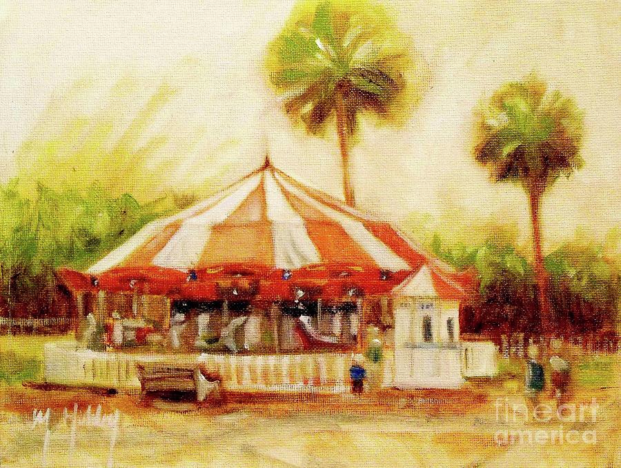St. Augustine Carousel Painting by Mary Hubley