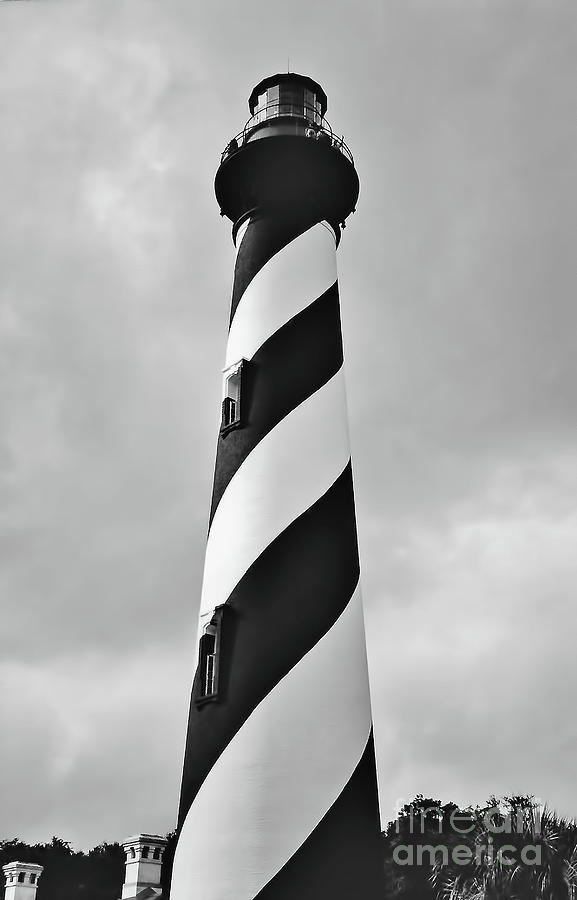 St Augustine Lighthouse BW Photograph by D Hackett