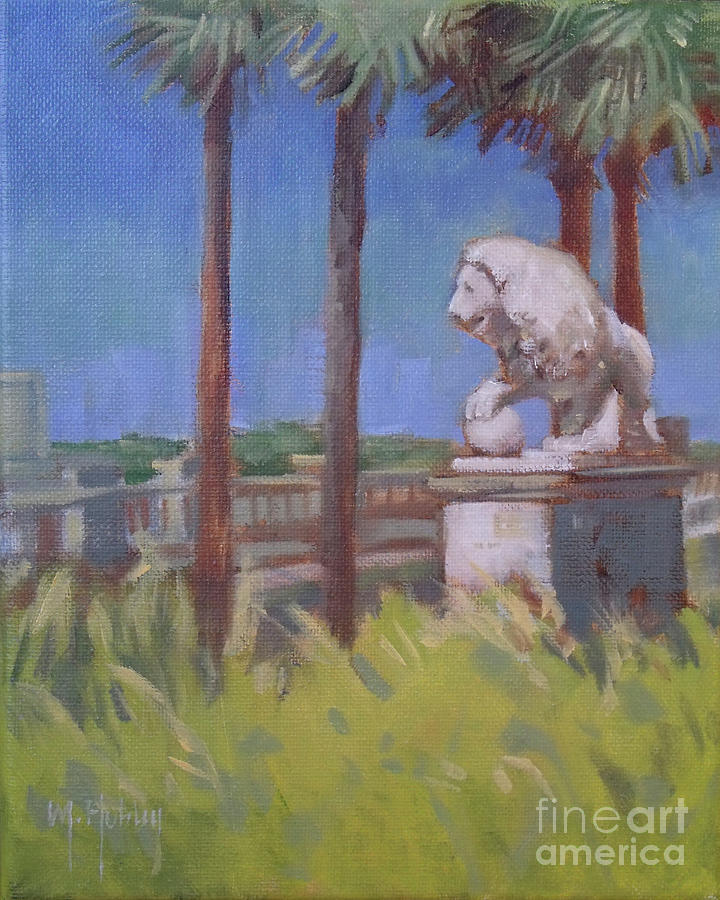 St. Augustine Lion Painting by Mary Hubley
