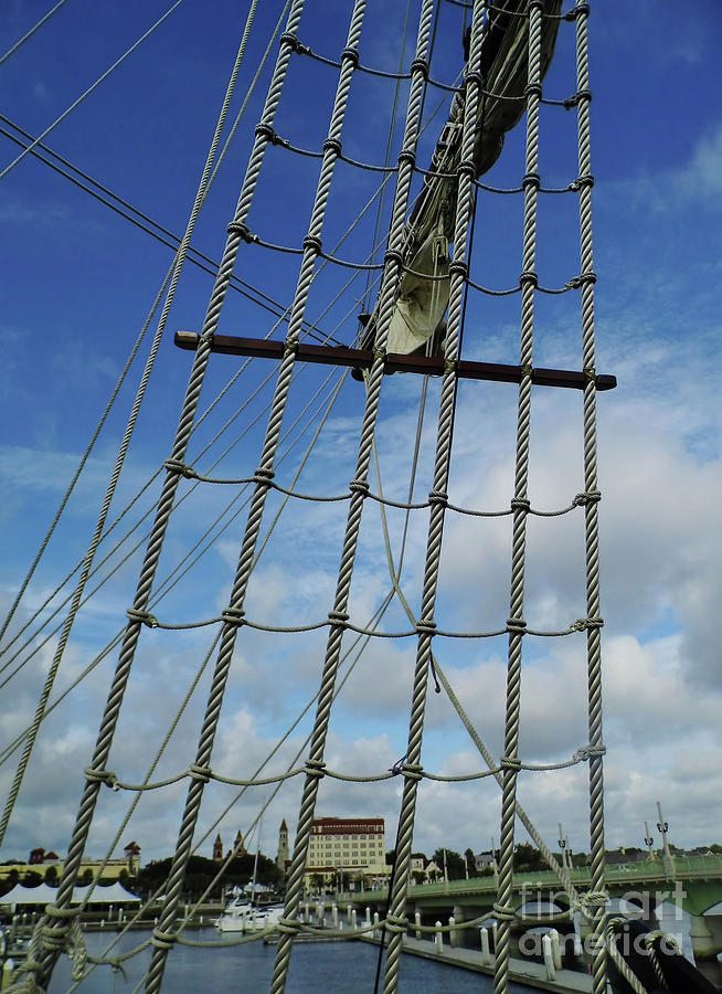 St Augustine Through The Rigging Photograph by D Hackett