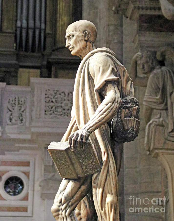 St. Bartholomew statue in Duomo, Milan Cathedral 7680 Photograph by Jack Schultz
