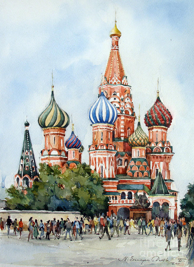 DIYthinker Russia Moscow Saint Basil's Cathedral Desktop Photo Frame Ornaments Picture Art Painting Gift 