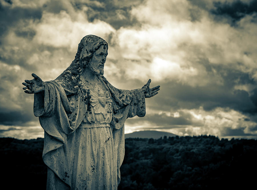 St. Benedict Abbey Statue of Jesus Photograph by Michael Saunders