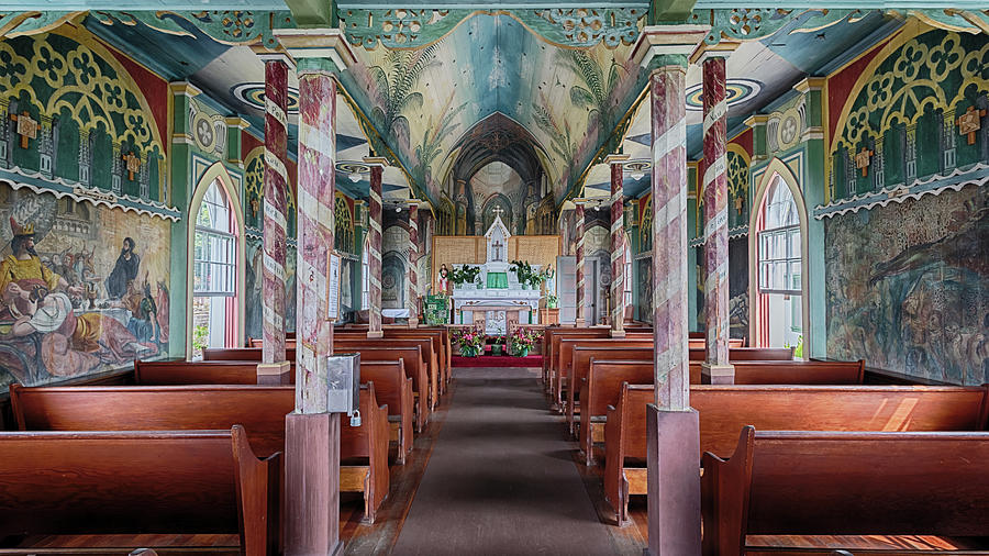 St. Benedict Painted Church Interior Photograph by Susan Rissi Tregoning