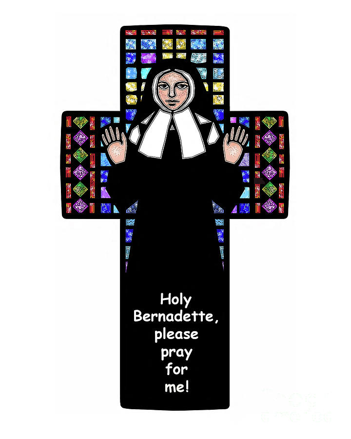St. Bernadette of Lourdes - Cross - DPBCR Painting by Dan Paulos