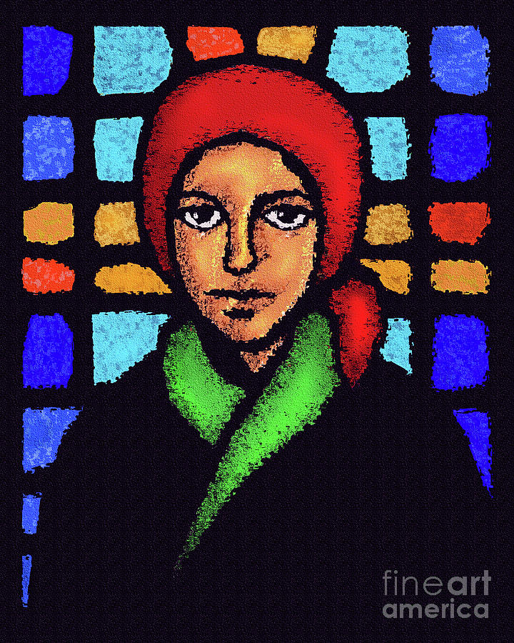 St. Bernadette of Lourdes - Stained Glass - DPBSG Painting by Dan Paulos