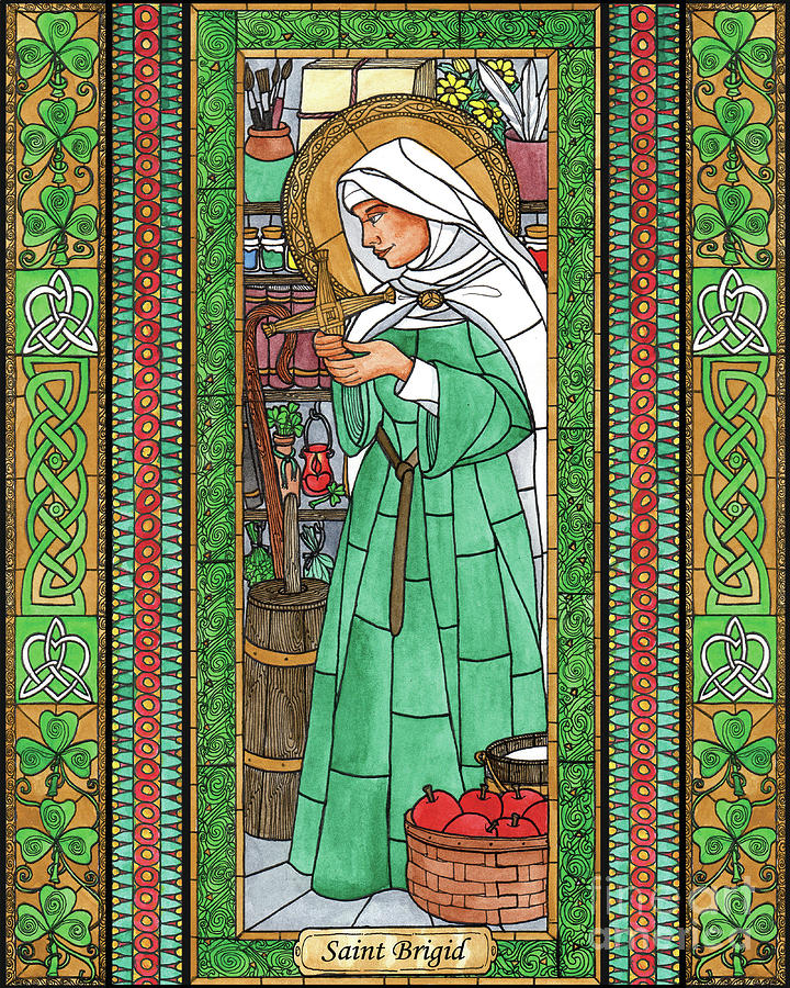 St. Brigid Painting by Brenda Nippert