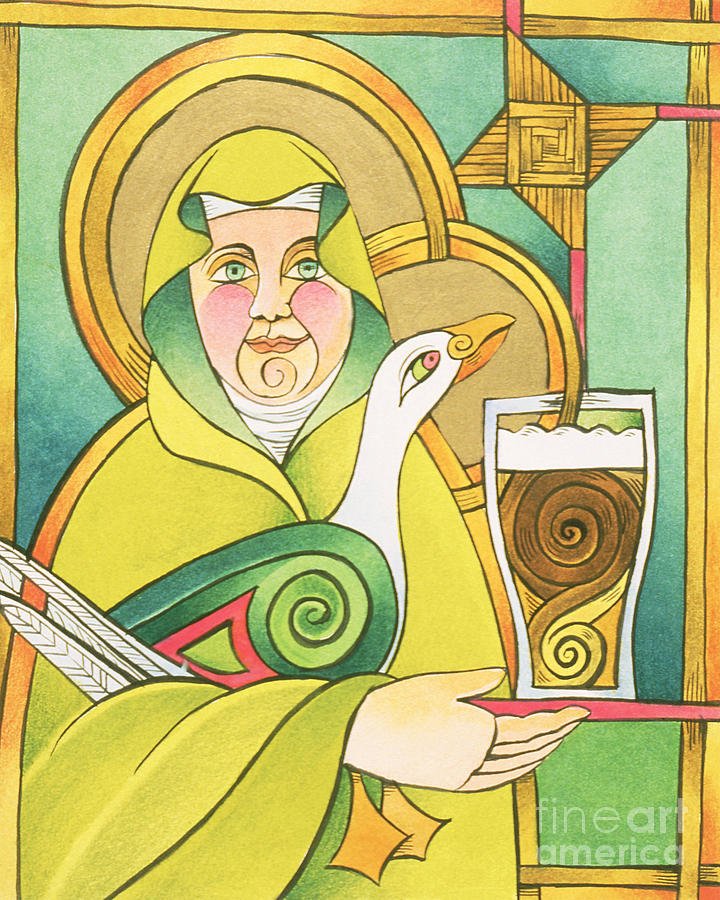 St. Brigid of 100,000 Welcomes - MMBHW Painting by Br Mickey McGrath OSFS
