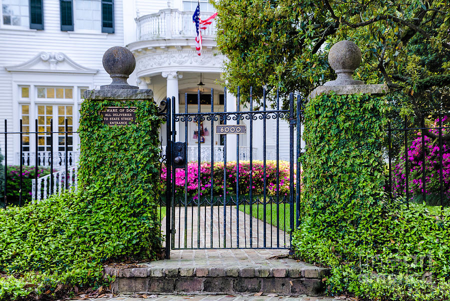 New Orleans Photograph - St. Charles Avenue Gate and Home by Kathleen K Parker