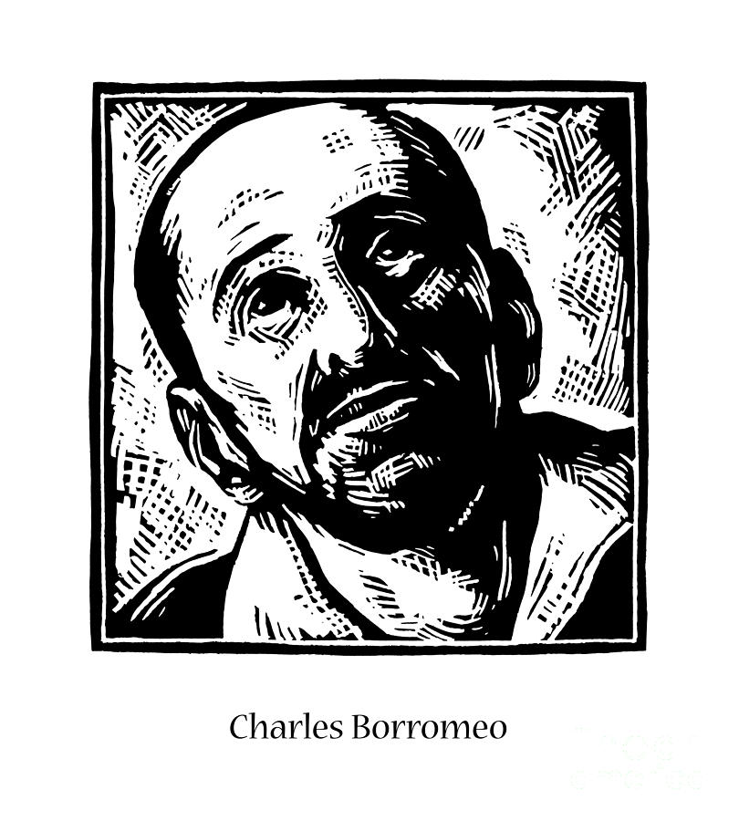 St. Charles Borromeo - JLCHB Painting by Julie Lonneman