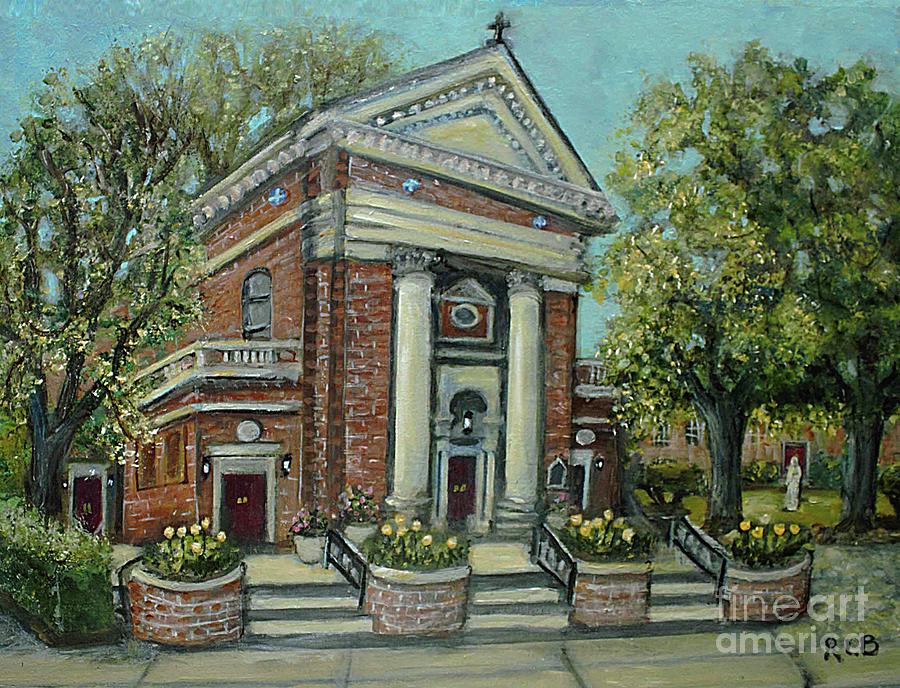 St. Charles Church in Springtime Painting by Rita Brown