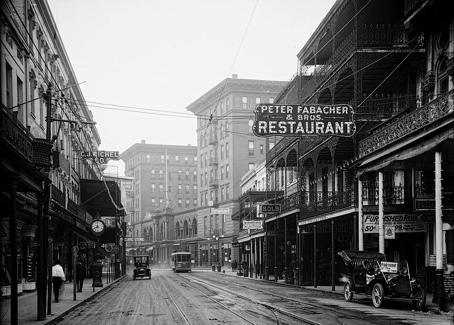 St Charles Street - New Orleans c1910 Photograph by Mountain Dreams