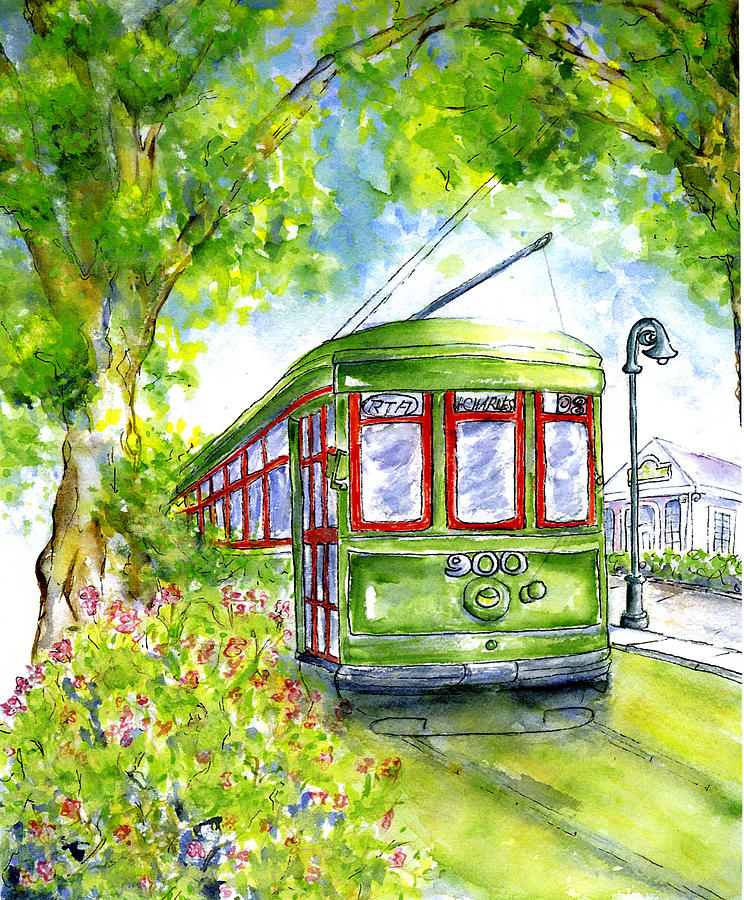 New Orleans Painting - St. Charles Streetcar New Orleans by Catherine Wilson