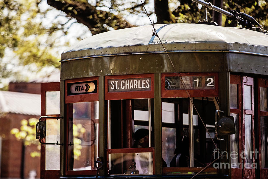 St. Charles Streetcar - closeup Photograph by Scott Pellegrin