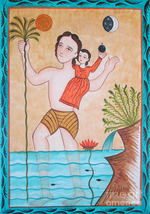 St. Christopher - AOCHS Painting by Br Arturo Olivas OFS