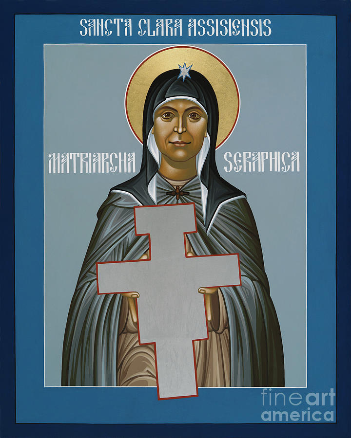 St. Clare of Assisi - Seraphic Matriarch - RLCSM Painting by Br Robert Lentz OFM