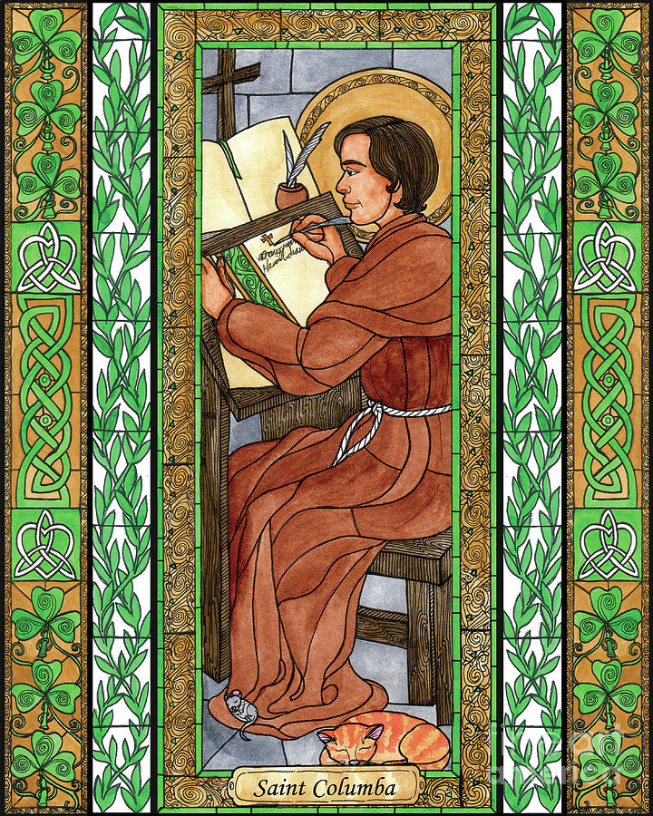St. Columba Painting by Brenda Nippert