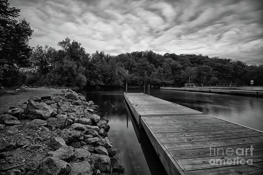 Black And White Photograph - St. Croix Bluffs Boat Launch by Jimmy Ostgard