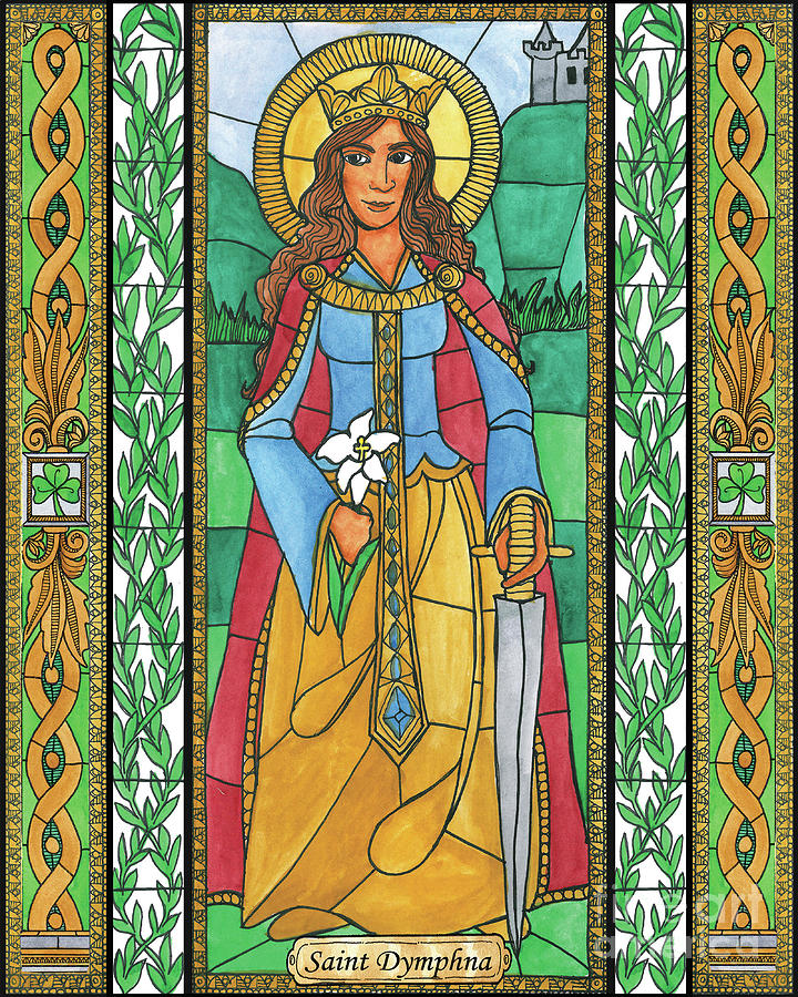 St. Dymphna Painting by Brenda Nippert