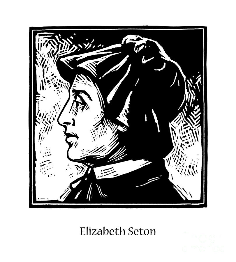 St. Elizabeth Seton - JLELI Painting by Julie Lonneman