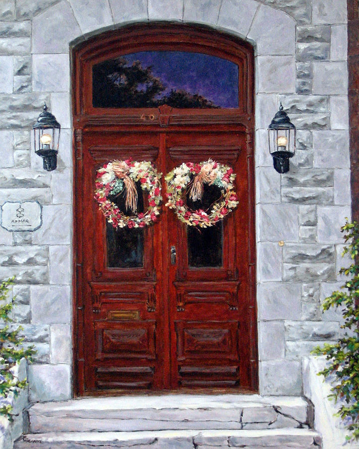 St-Eustache Doors Painting by Richard T Pranke