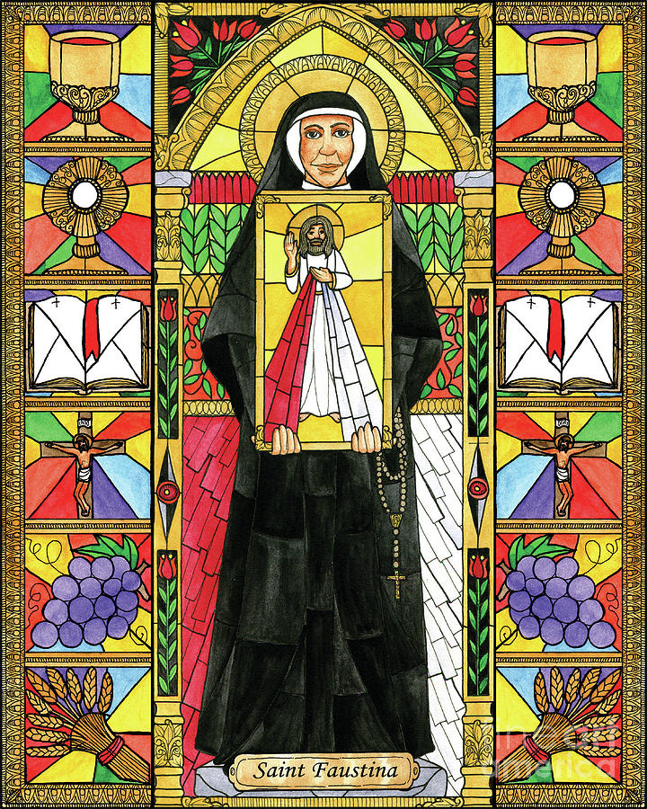 St. Faustina Painting by Brenda Nippert