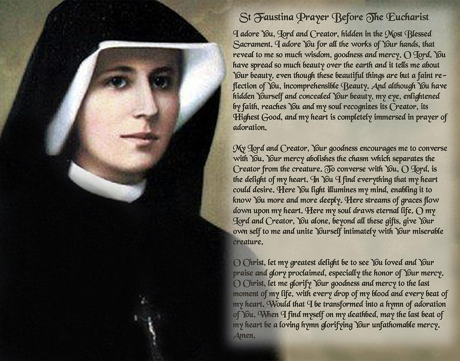 St. Faustina Eucharistic Prayer Photograph by Samuel Epperly - Pixels