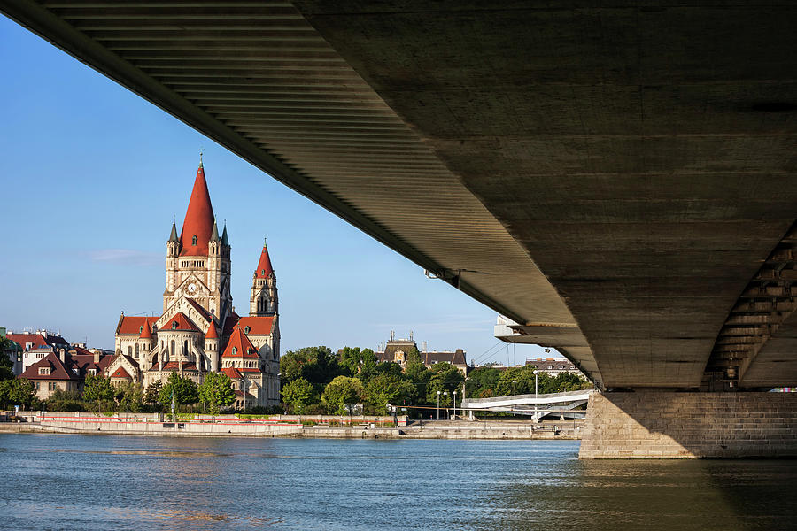 St Francis Church In Vienna From Under The Bridge Photograph by Artur Bogacki