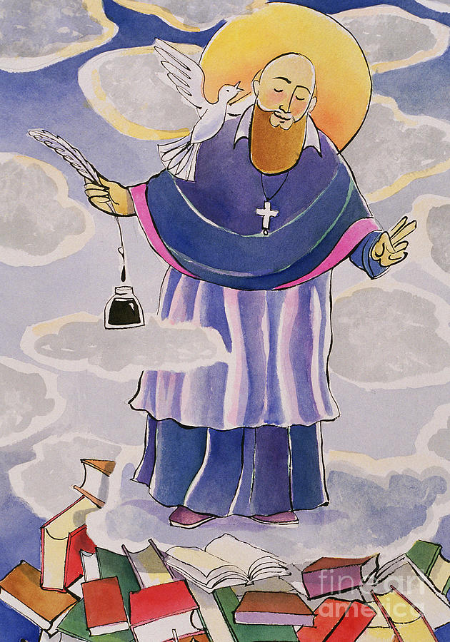 St. Francis de Sales, Patron of Writers - MMPOW Painting by Br Mickey McGrath OSFS